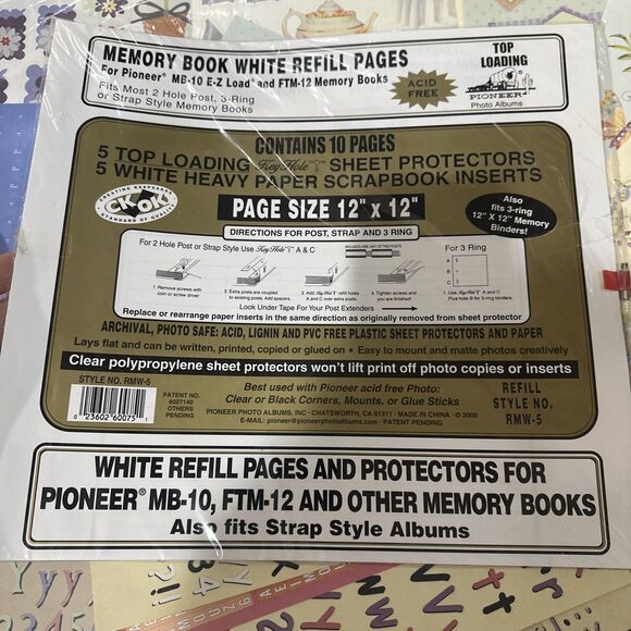 Large Vintage / Y2k Scrapbook Lot 35 Sheets & Two New Refills - Picture 2 of 16